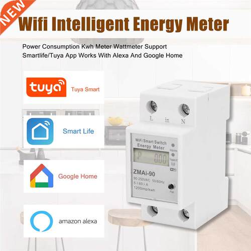 Single Phse Din Ril Wifi Intelligent Energy Meter Power
