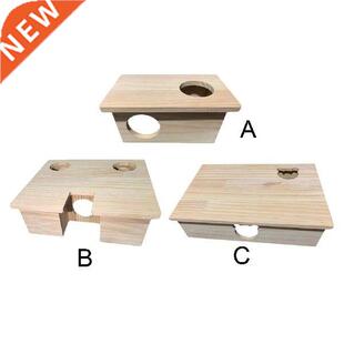 Hamster Wooden House Cage Accessories Wooden Hut Small Pet