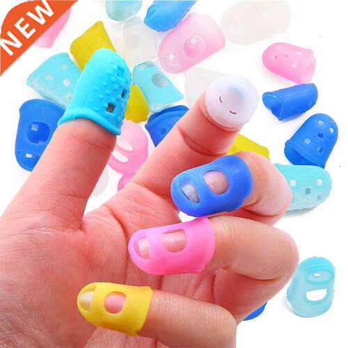 5Pcs Colorful Silicone Thimbles Hollowed Out Breathable Play