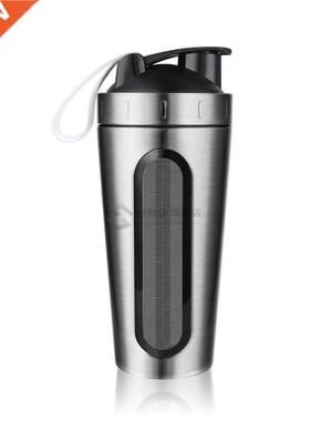 700ml Protein Shaker Stainless Steel Water Bottle Outdoor Gy