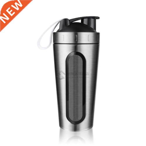 700ml Protein Shaker Stainless Steel Water Bottle Outdoor Gy