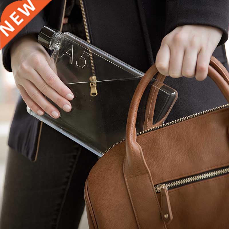 A5 Paper Cup Botlte Flat Water Bottle Bpa Free Clear Book Po