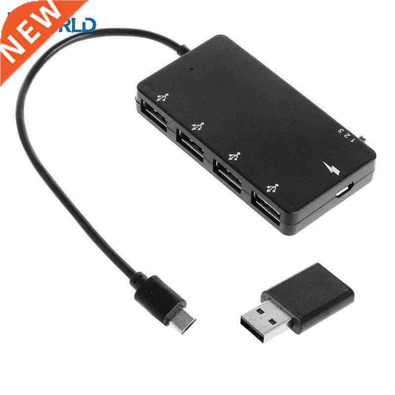 Male Micro USB to 4 Port USB 2.0 Female HUB Microusb OTG 4