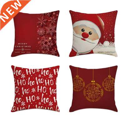 Christmas Square Pillowcase Home Decor Linen Pillow Cases