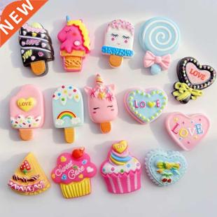 20Pcs Cute Mini Cake Ice Cream Popsicle Flat Back Resin Cabo