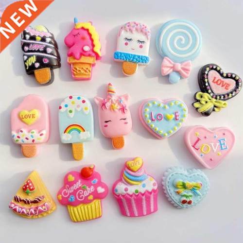 20Pcs Cute Mini Cake Ice Cream Popsicle Flat Back Resin Cabo
