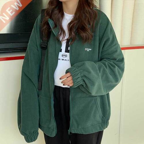 Oversized Harajuku Streetwear Womens Zip-up Hoodie Women Loo
