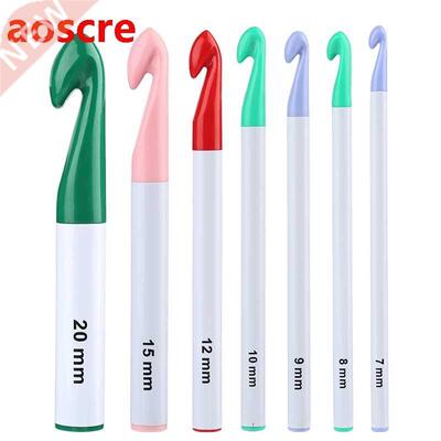 7Pcs/7-20mm Plastic Handle Crochet Hooks Set Colorful Sweat