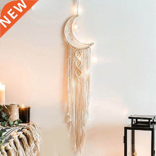 48h Nordic Star Moon Macrame Dream Catcher Boho Room Decor