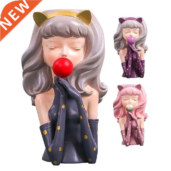 1Pcs Bubble Gum Girl Flower Vase Resin Abstract Flower Pot