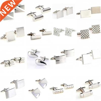 Siver Color Stainless Steel Metal Cufflink Cuff Link 1 Pair