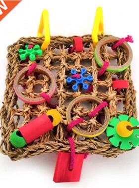 Bird Climbing Net Parrot Woven Toys Seagrass Biting Hanging