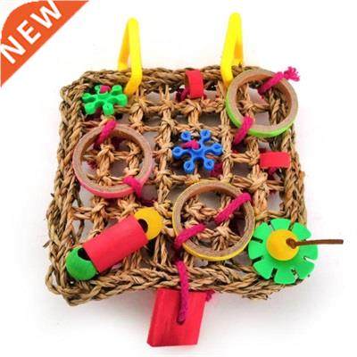 Bird Climbing Net Parrot Woven Toys Seagrass Biting Hanging