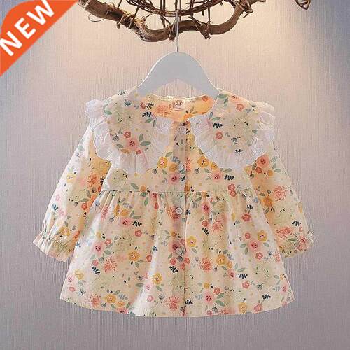 1 to 5 Years Spring Baby Girl Princess Dresses Long Sleeve B