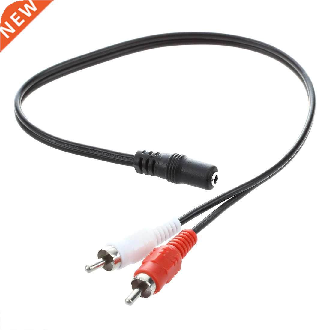 2 Pcs 3.5mm Female Stereo to 2 RCA Male AV Audio Aux Video C