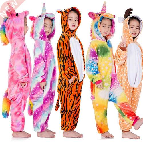 Winter Flannel Soft Warm Unicorn Kigurumi Pajamas Hooded Ani