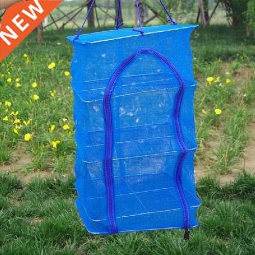 Foldable 4 Layers Drying Fishing Net Rack Hanging Vegetable