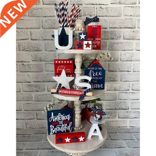 10Pcs Flat Style Independence Day Layered Tray Decorative