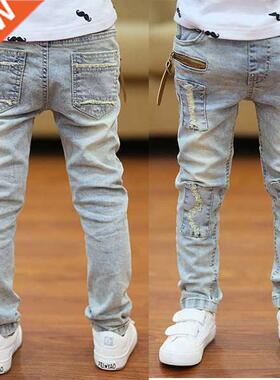 2021 Autumn Children's Clothes Boys Jeans Causal Solid Thin
