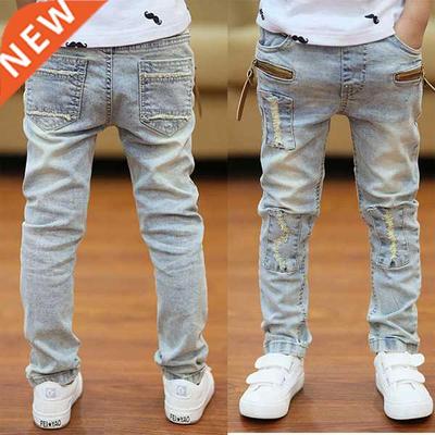 2021 Autumn Children's Clothes Boys Jeans Causal Solid Thin