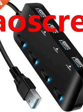 USB 3.0 Hub Ultra-Thn USB Spltter,4 Port USB Extenson wt