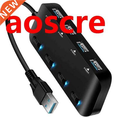 USB 3.0 Hub Ultra-Thn USB Spltter,4 Port USB Extenson wt
