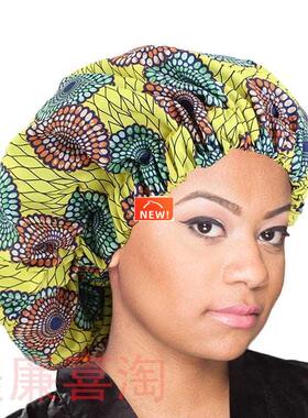 2pcs African Pattern Ankara Print Bonnet Women Night Sleep