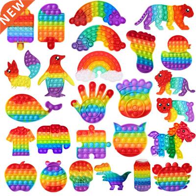 Push Bubble Toys Fun Ice Cream Animal Shaped Silicone Reusab