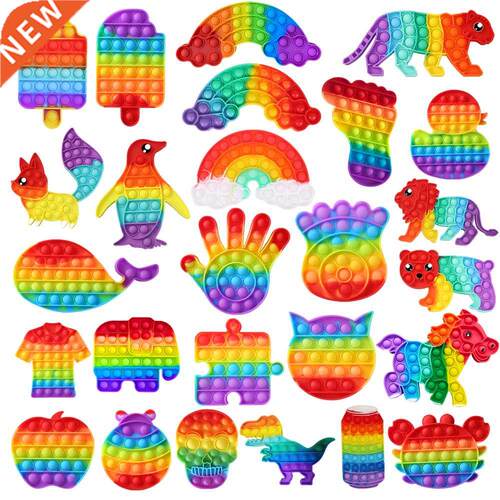 Push Bubble Toys Fun Ice Cream Animal Shaped Silicone Reusab
