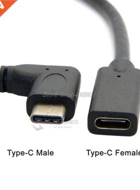 90 Degree Right Angle USB 3.1 Type C Male To Female Extensio