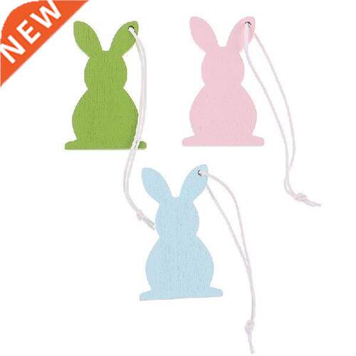 6Pcs Wooden Easter Rabbit Desktop Wood Crafts Home Office