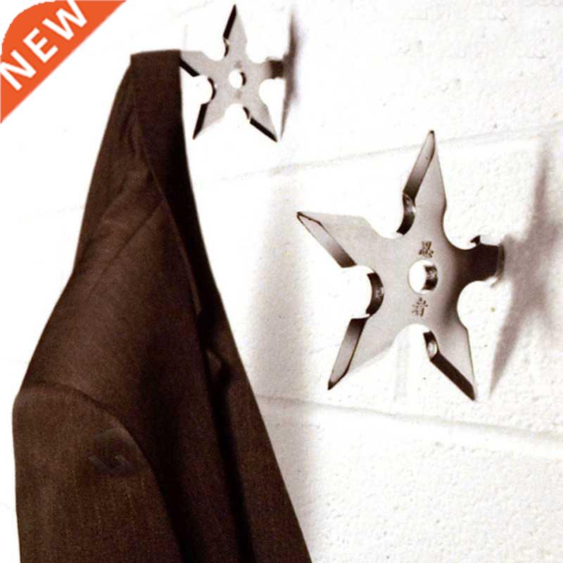 *Stainless steel Ninja Star wall hanger Coat decorative hoo