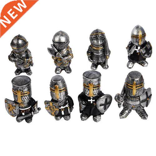 15cm Tall Eight Styles Knight Gnomes Guard Resin Sculpture O