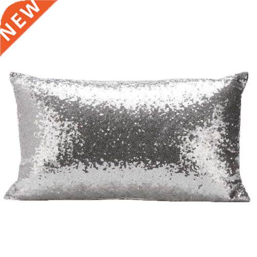 Solid Color Glitter Cushion Cover Sequin Bling Throw Pillow