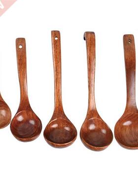 Wooden Spoons, 5Pcs Wooden Soup Ladle Natural Wood Soup