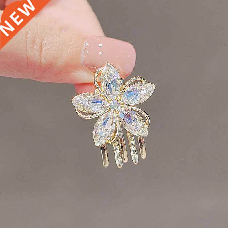 Clip Headdress Elegant Crystal-Like Flower Hairpin Bangs Cli