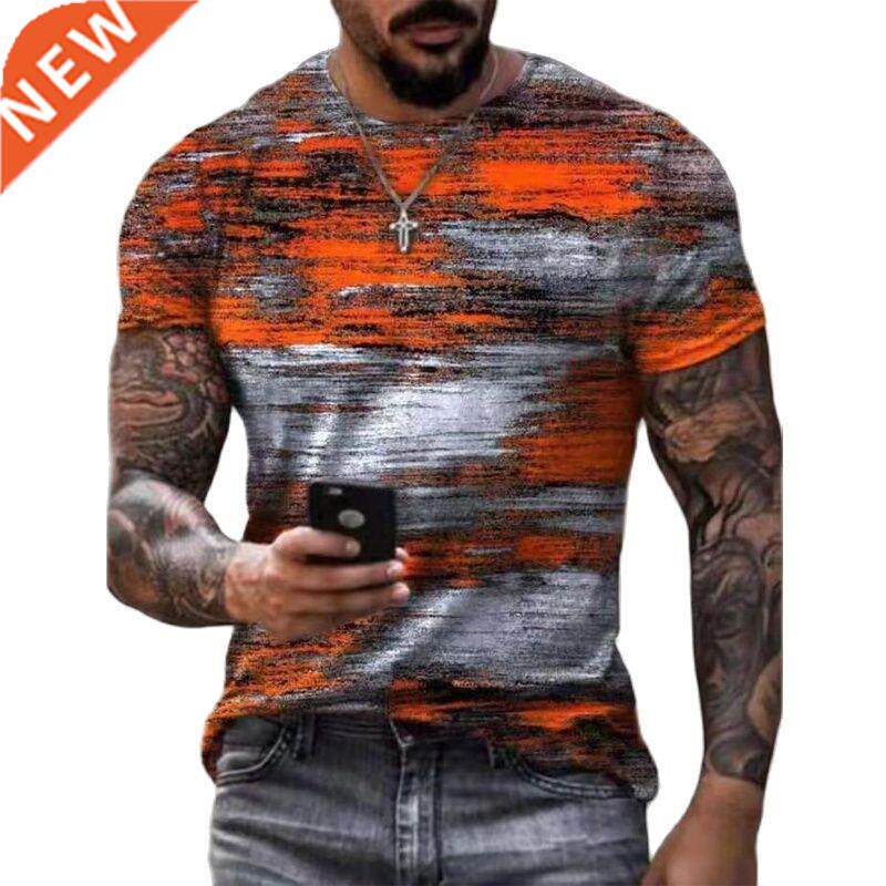 Oversized Men T-Shirt Mosaic Print Fashion T Shirt Men Tops