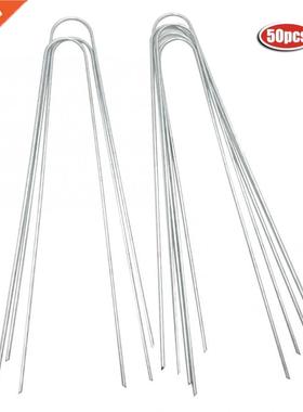 50 PCS Steel Landscape U-shaped Stakes Pins Staple Peg for G