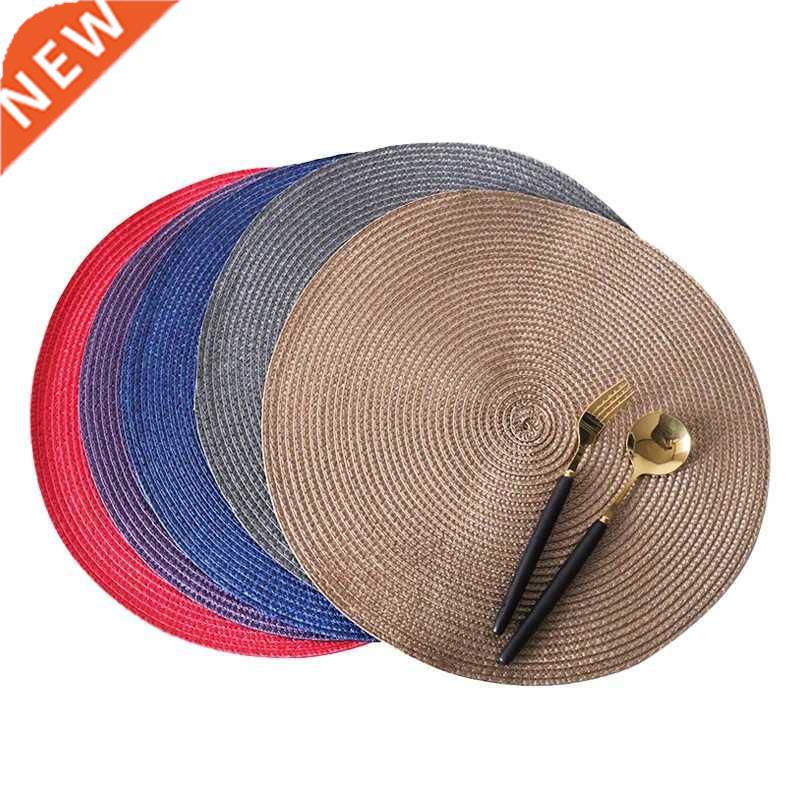 6PC Round Soft Placemat Thickened Mat Anti Slip Drink