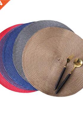 6PC Round Soft Placemat Thickened Mat Anti Slip Drink