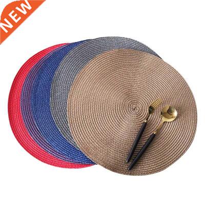 6PC Round Soft Placemat Thickened Mat Anti Slip Drink
