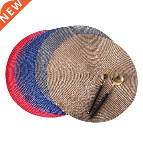 6PC Round Soft Placemat Thickened Mat Anti Slip Drink