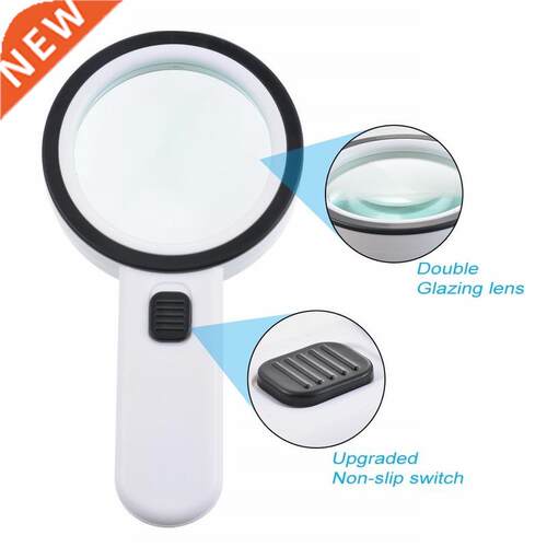 30 X 12 LED Lights High Magnification Magnifying Glass Doubl