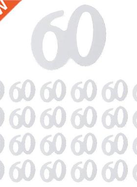 1200pcs Silver 60th Birthday Sequins Confetti Confetti for
