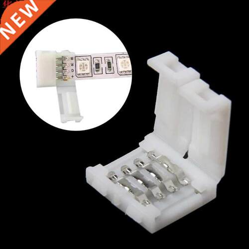 Solderless Clip-on Coupler Connector 4 Pin 10mm For 5050 RGB