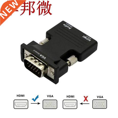 HDMI Female to VGA Male Converter with 3.5mm AUX Audio Cable