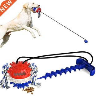Outdoor Tug-of-War Toys Dog Teething Squeaky Rope Ball Toys