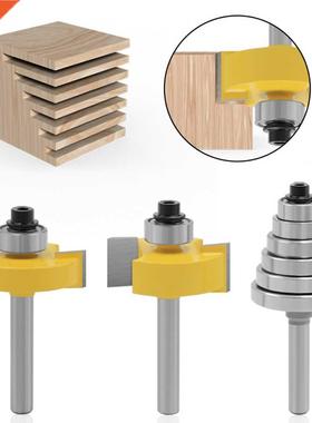 3Pcs 6mm Shank Rabbet Router Bit with 6 Interchangeable Bear