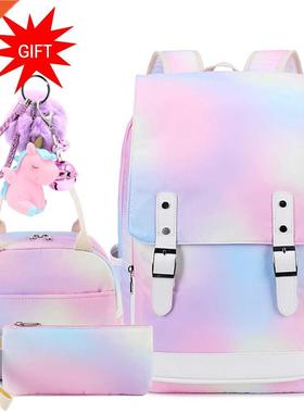 Girls Backpack for School Rainbow 15.6'' Laptop Kids Bookbag