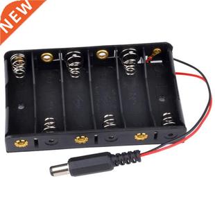 6 x AA Battery Case Storage Holder With DC2.1 Power Jack F35